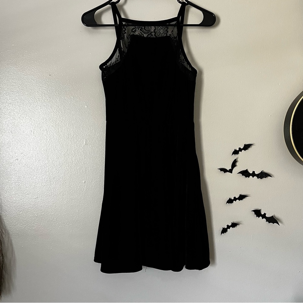 Velvet and Lace Goth Skater Dress